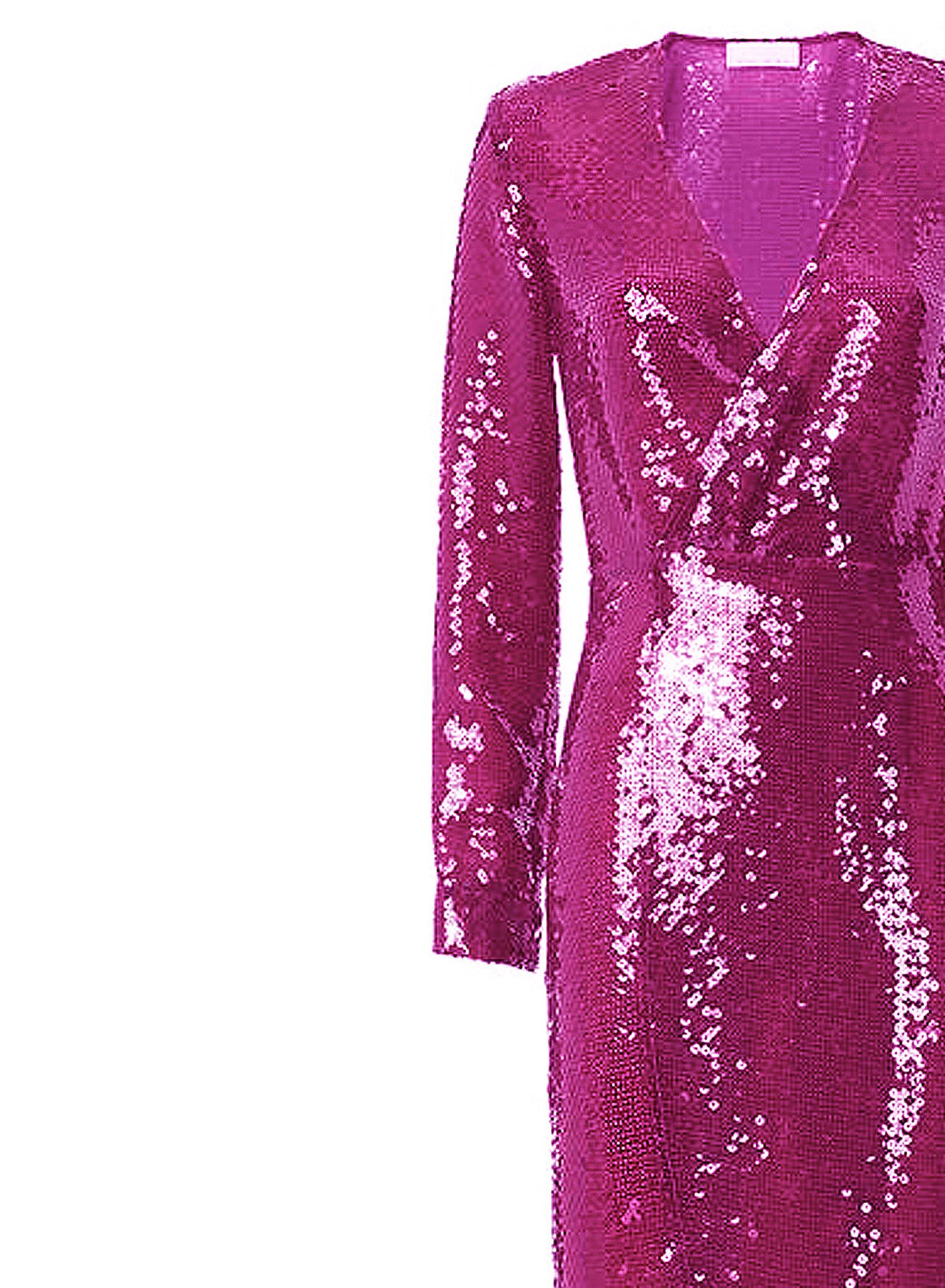Long Sequin Wrap Dress