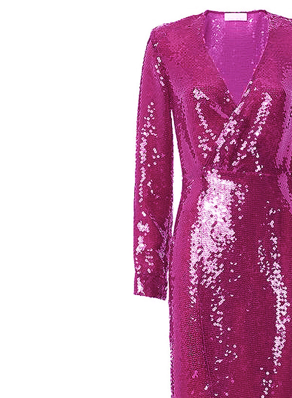 Bougainvillea - Long Sequin Wrap Dress | Fleur du Mal - DEMO
