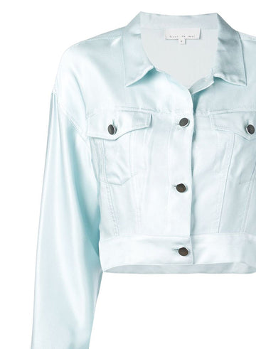 Whisper mint - Cropped Denim Jacket | Fleur du Mal - DEMO