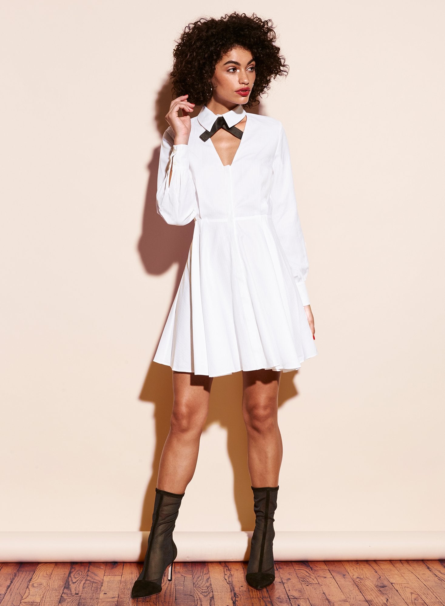 Cotton Shirting Cutout Dress