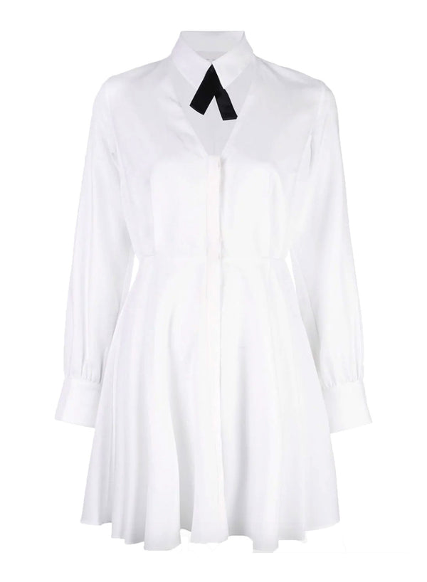 White - Cotton Shirting Cutout Dress | Fleur du Mal - DEMO