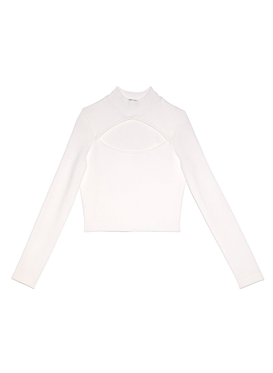 Ivory - Cutout Knit Top | Fleur du Mal - DEMO