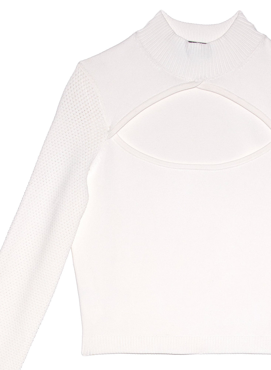 Ivory - Cutout Knit Top | Fleur du Mal - DEMO
