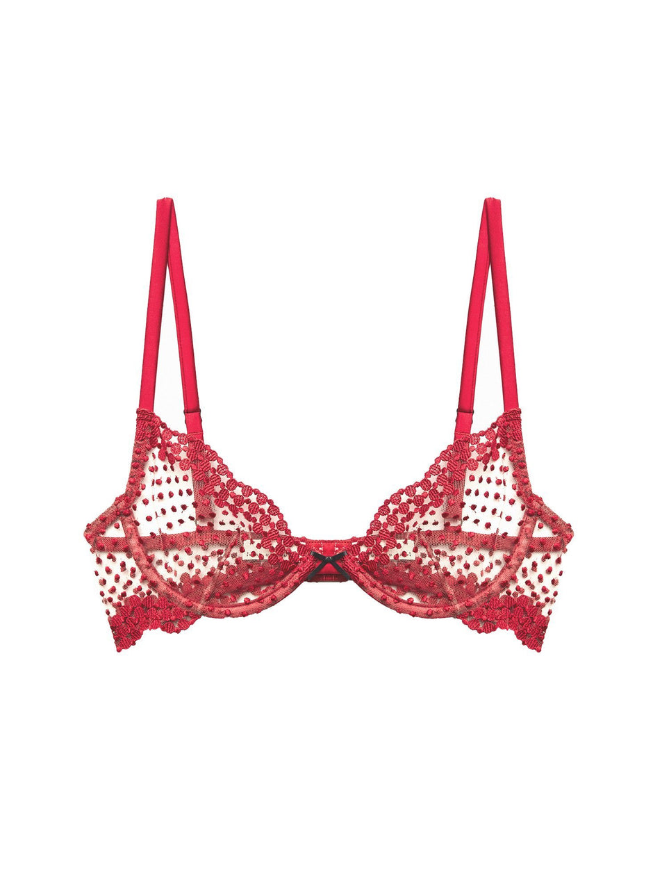 Pop cherry - Dotty Demi Bra | Fleur du Mal - DEMO
