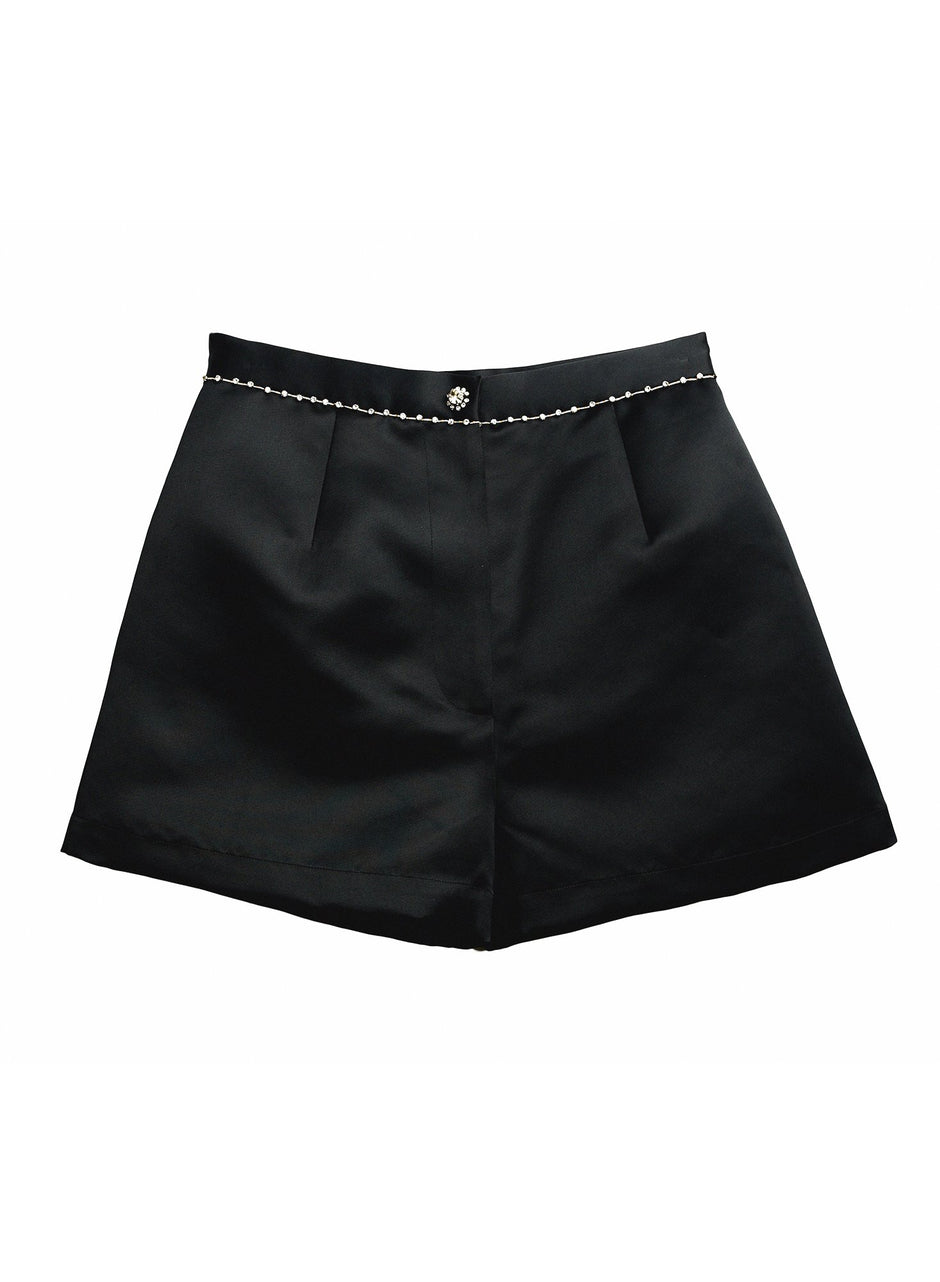 Black - Embellished Shorts | Fleur du Mal - DEMO