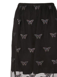 Butterfly Embroidered Skirt with Slip