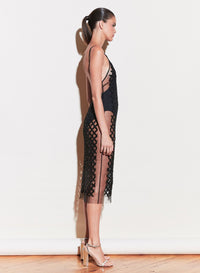 Embroidered Slip Dress with Bodysuit
