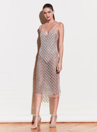 Embroidered Slip Dress with Bodysuit