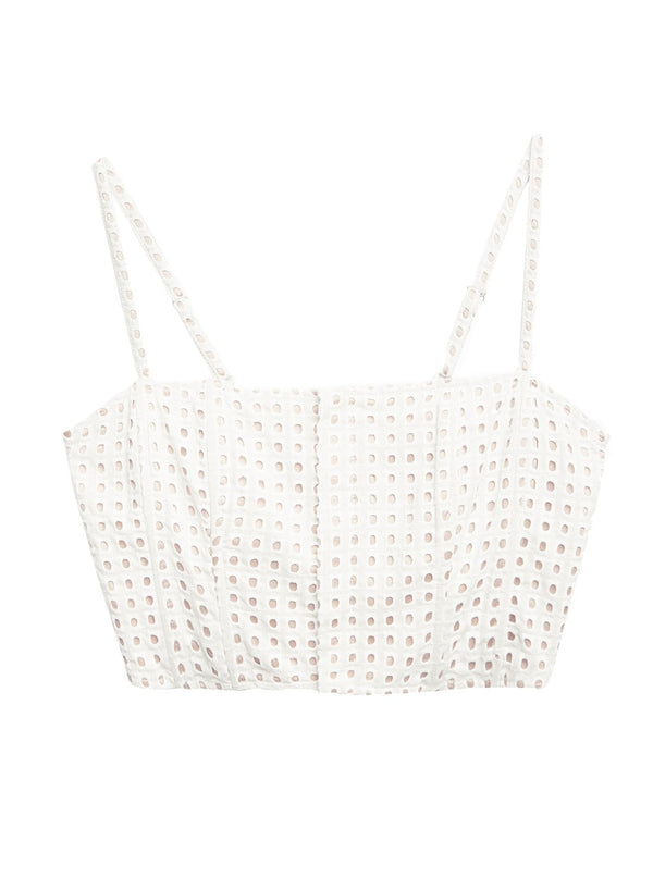 Blanc - Eyelet Corset Top | Fleur du Mal - DEMO
