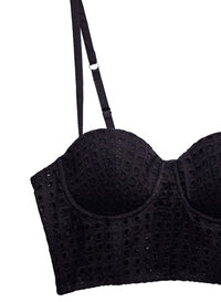 Eyelet Balconette Bustier Top