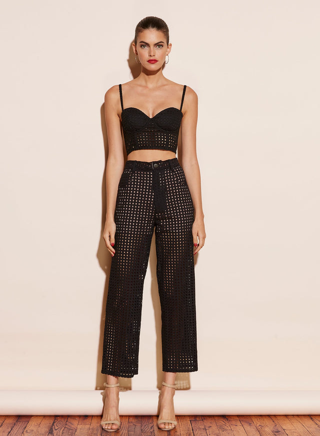 Black - Eyelet Jean | Fleur du Mal - DEMO