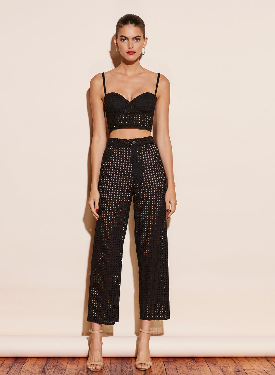 Black - Eyelet Jean | Fleur du Mal - DEMO