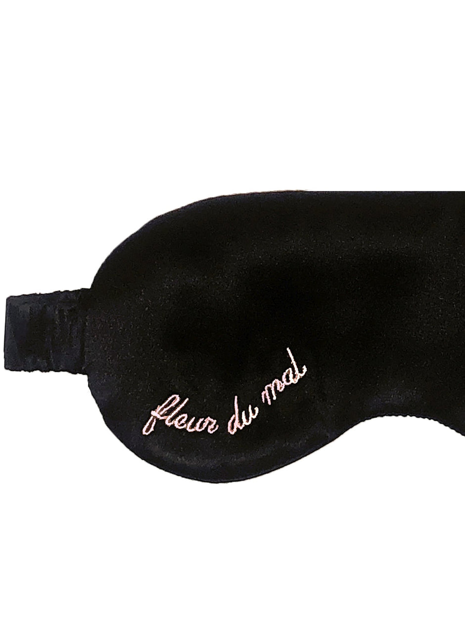 Black - Logo Silk Eye Mask | Fleur du Mal - DEMO