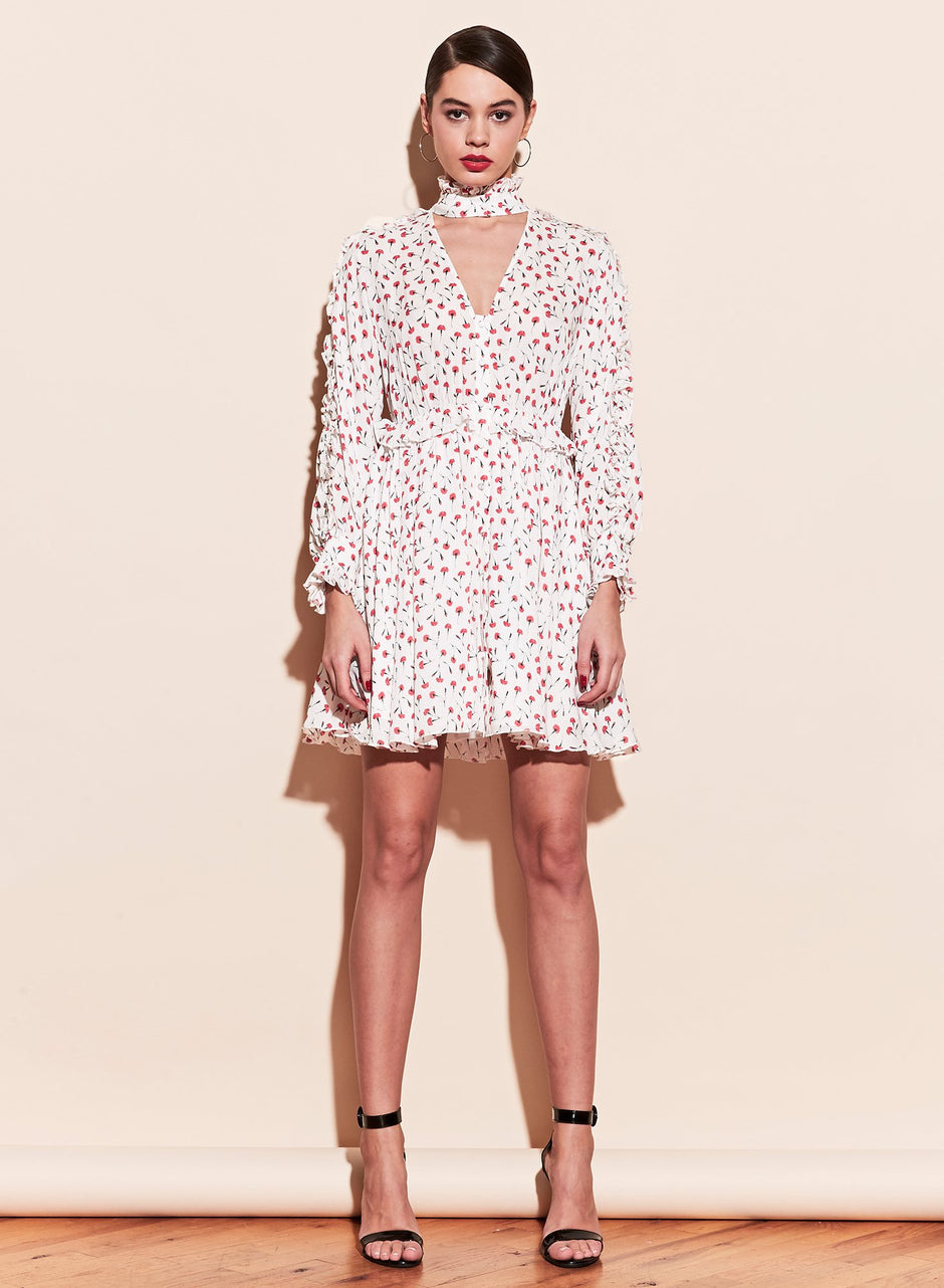 Fire opal carnation - Ruffle Shirt Dress | Fleur du Mal - DEMO