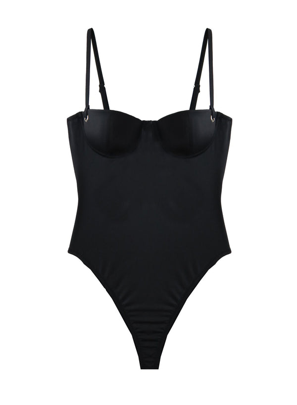 Black - Cupped One Piece Swim | Fleur du Mal - DEMO