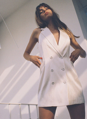 Ivory - Tuxedo Mini Dress | Fleur du Mal - DEMO