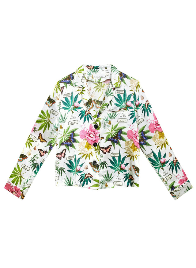 White botanical - Fleur PJ Top | Fleur du Mal - DEMO