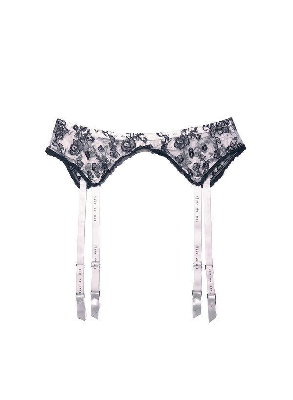 Black/white - Forget Me Not Garter Belt | Fleur du Mal - DEMO