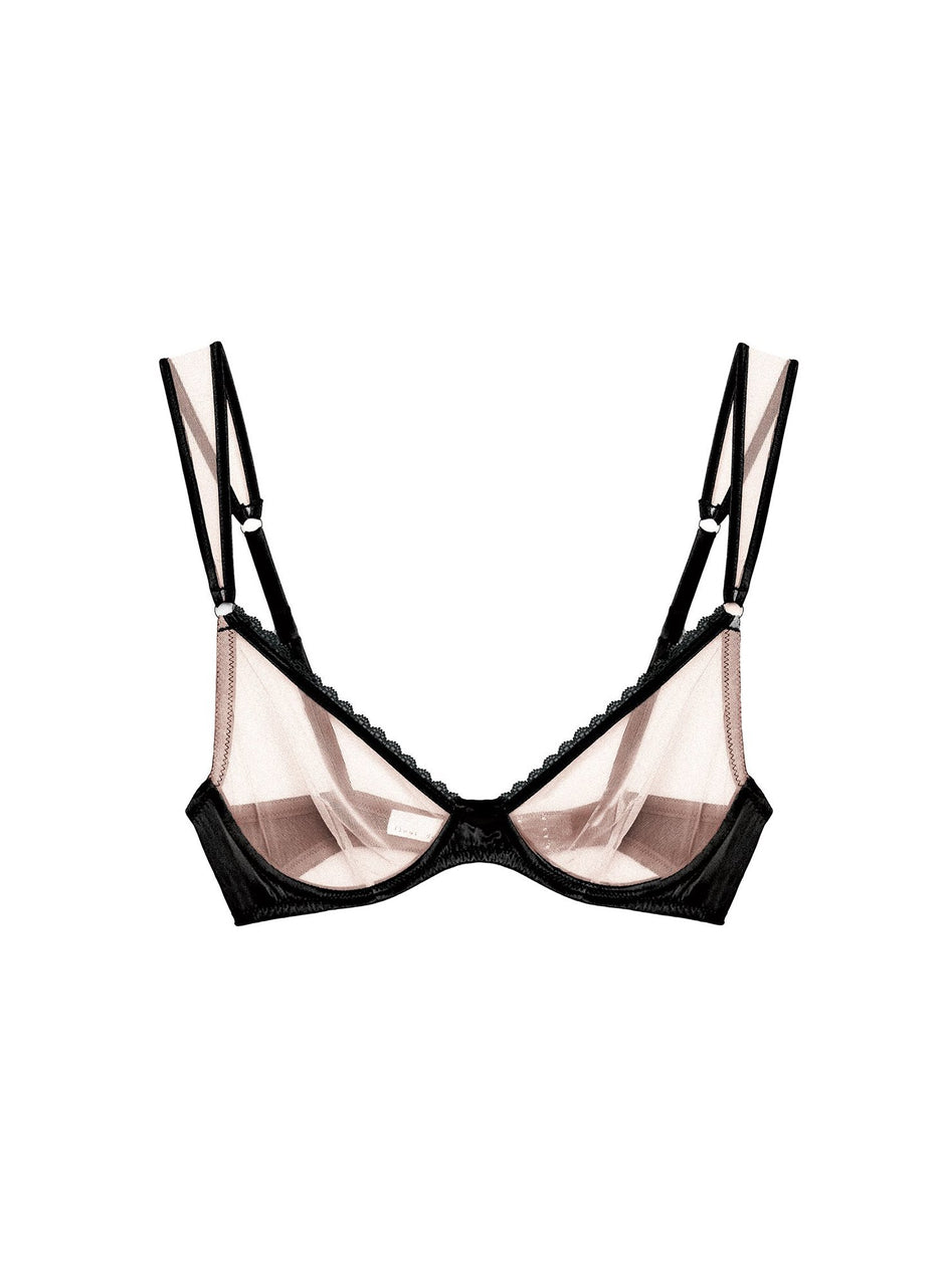 Black - Framed Demi Bra | Fleur du Mal - DEMO