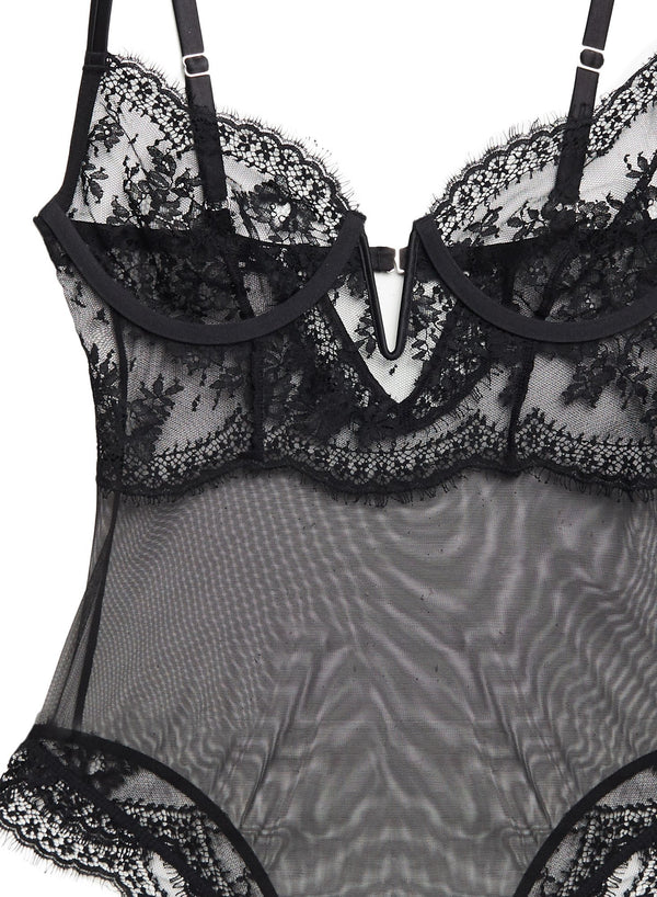 Black - Frankie Lace Bodysuit | Fleur du Mal - DEMO