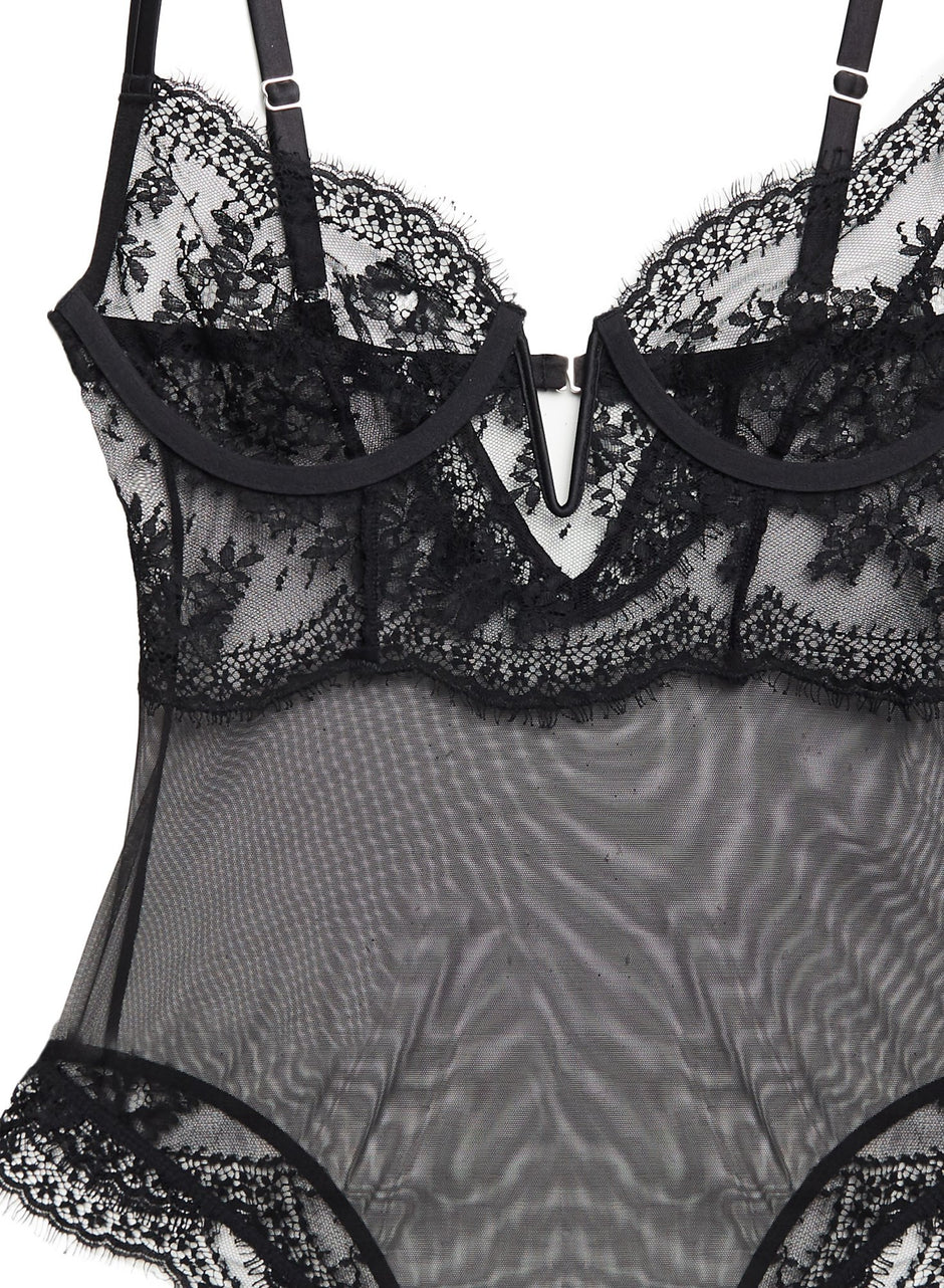 Black - Frankie Lace Bodysuit | Fleur du Mal - DEMO