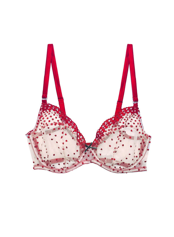Pop cherry - Fuller Cup Dotty Demi Bra | Fleur du Mal - DEMO