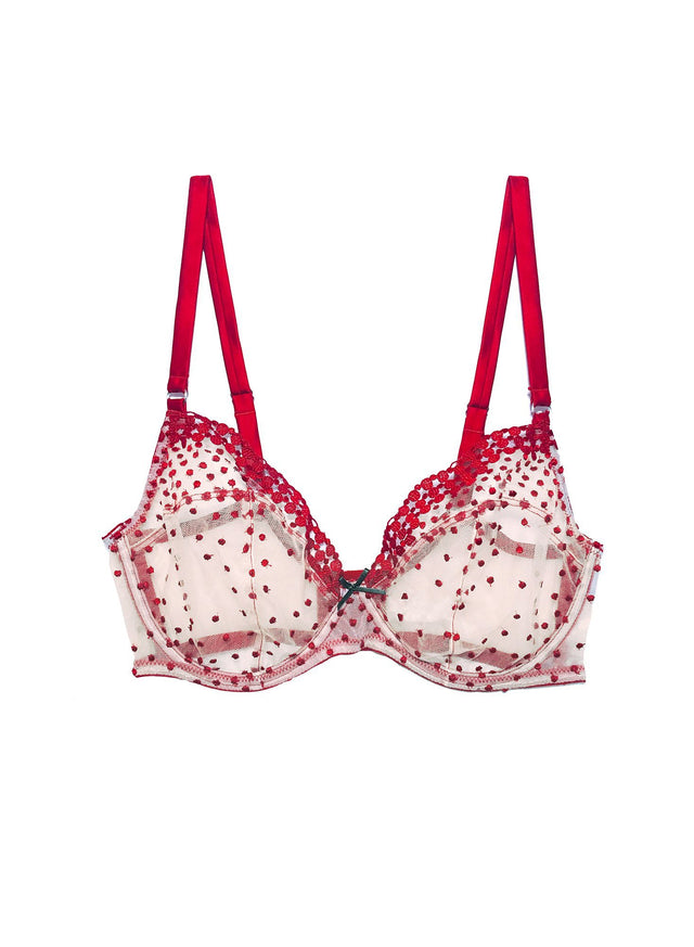 Pop cherry - Fuller Cup Dotty Demi Bra | Fleur du Mal - DEMO