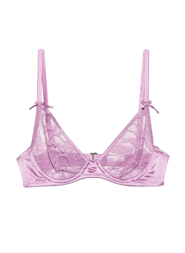 Rose quartz - Fuller Cup Magnolia Lace Unlined Demi Bra | Fleur du Mal - DEMO