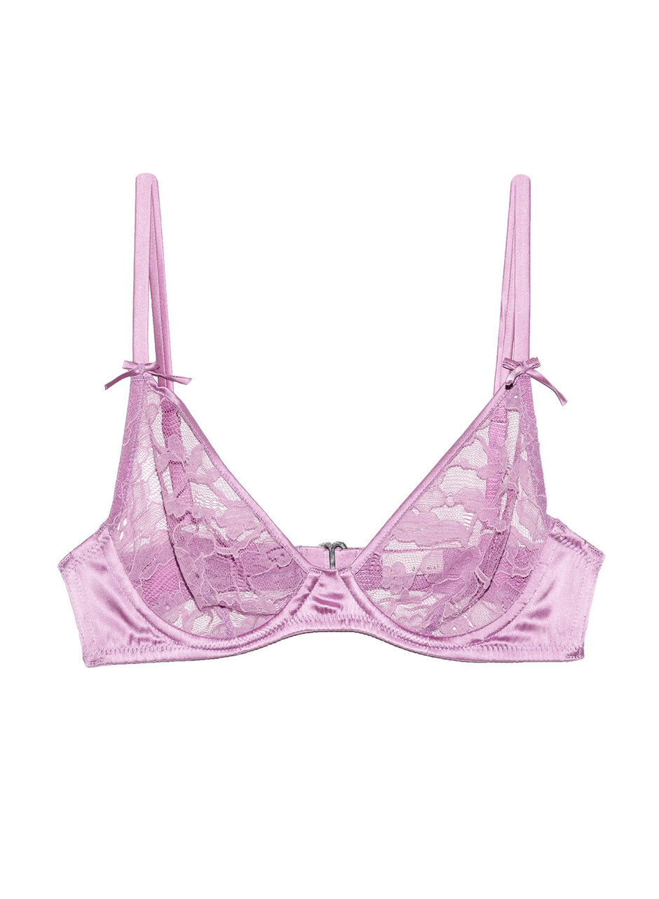 Rose quartz - Fuller Cup Magnolia Lace Unlined Demi Bra | Fleur du Mal - DEMO
