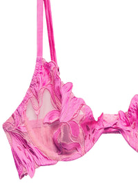 Fuller Cup Lily Embroidery Plunge Demi Bra