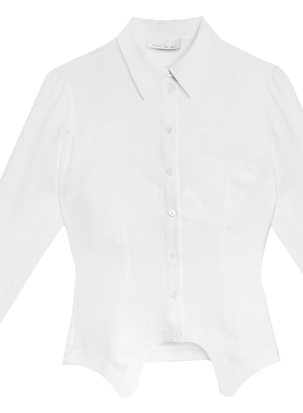 Ivory - Garter Shirt with Bralette | Fleur du Mal - DEMO