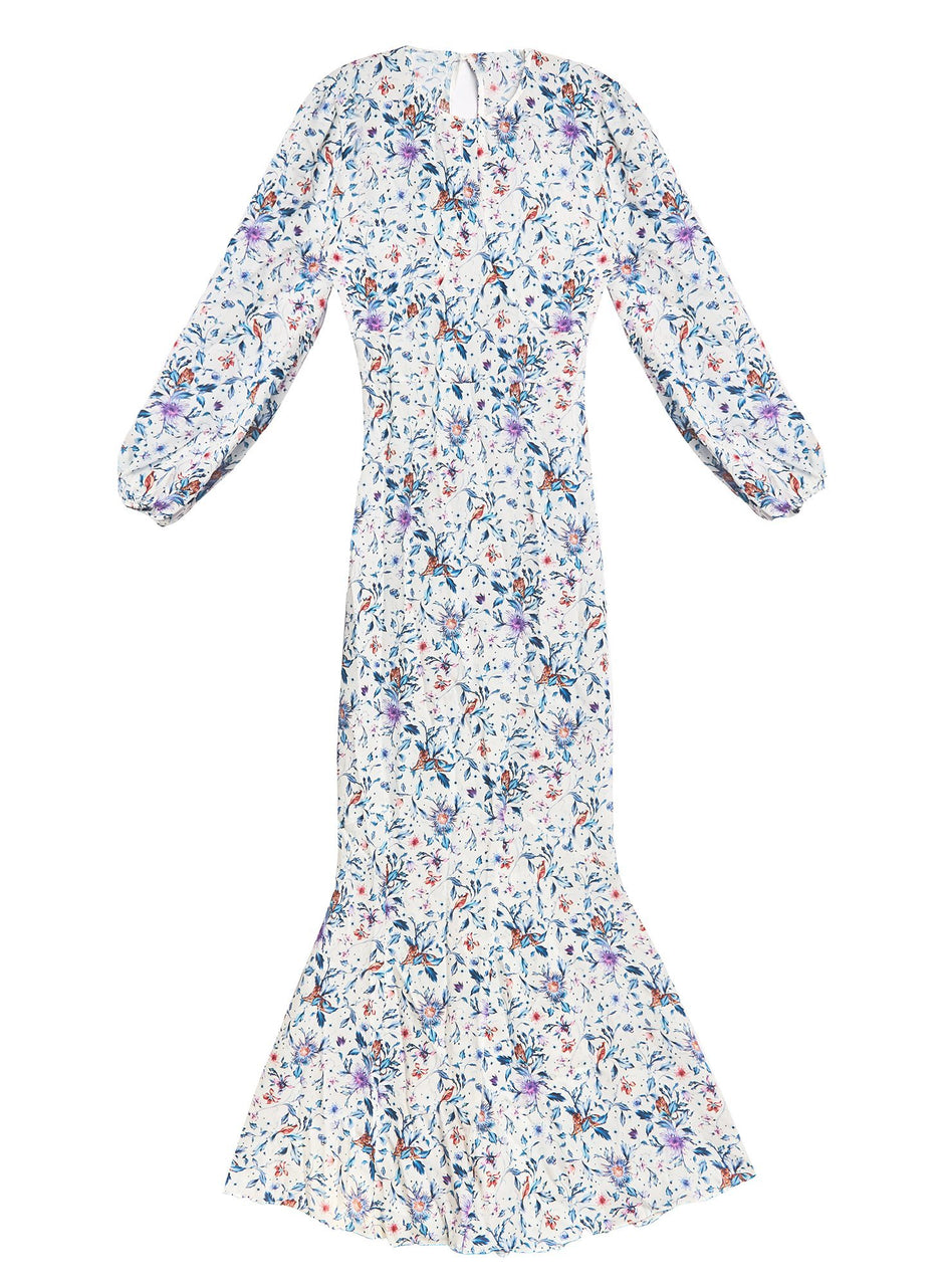 Light jungle print - Georgette Mermaid Dress | Fleur du Mal - DEMO