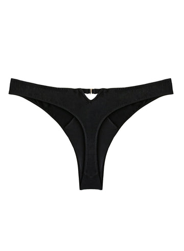 Black - Jersey Thong | Fleur du Mal - DEMO