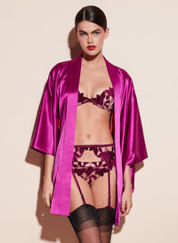 Velvet Lily Embroidery Thong
