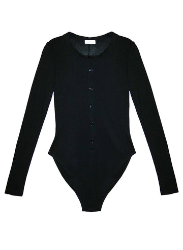 Black - Henley Bodysuit | Fleur du Mal - DEMO