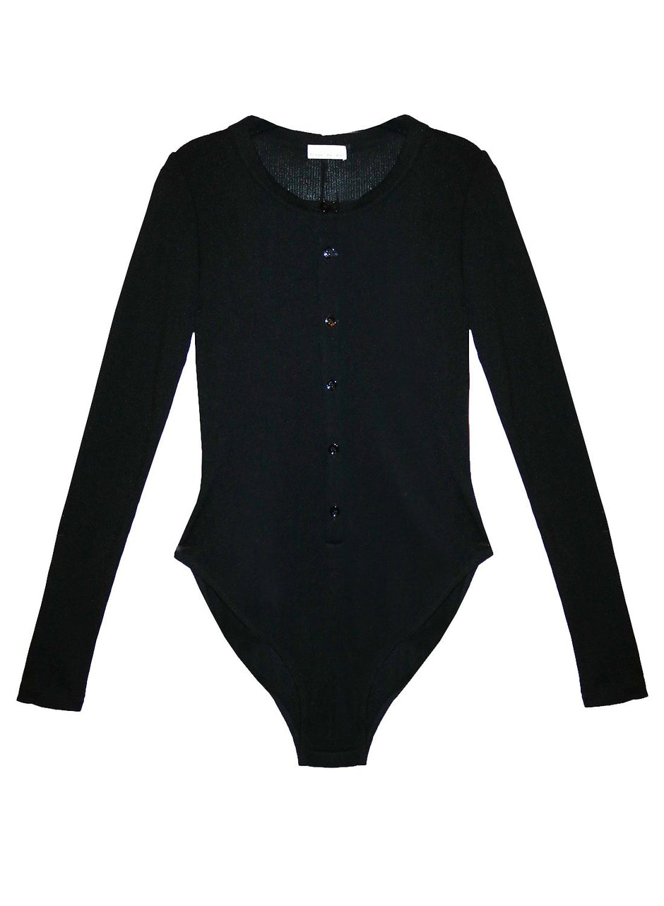 Black - Henley Bodysuit | Fleur du Mal - DEMO