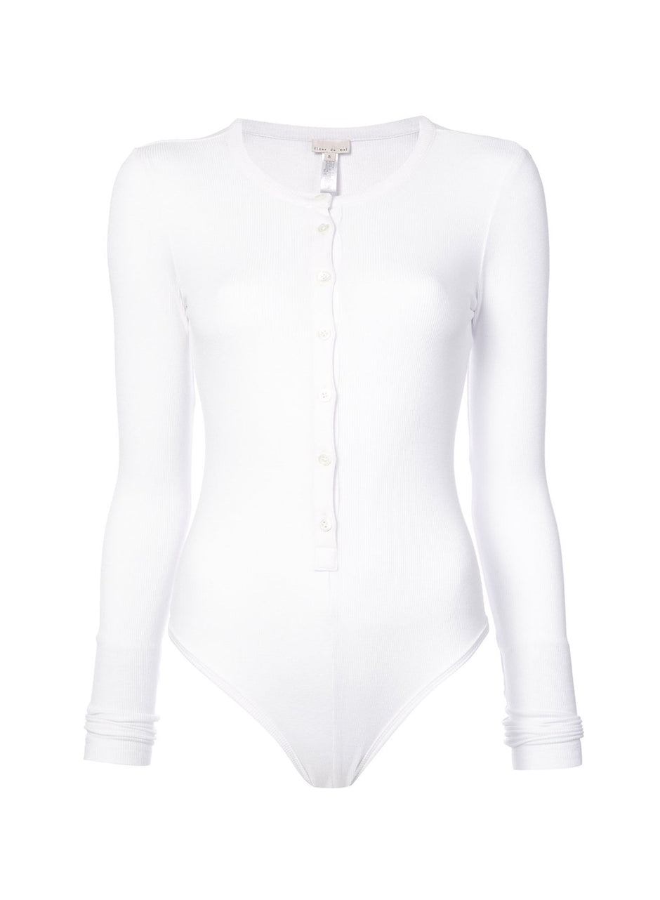 White - Henley Bodysuit | Fleur du Mal - DEMO
