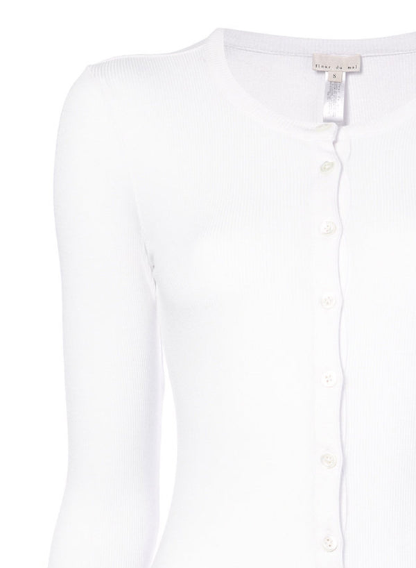 White - Henley Bodysuit | Fleur du Mal - DEMO