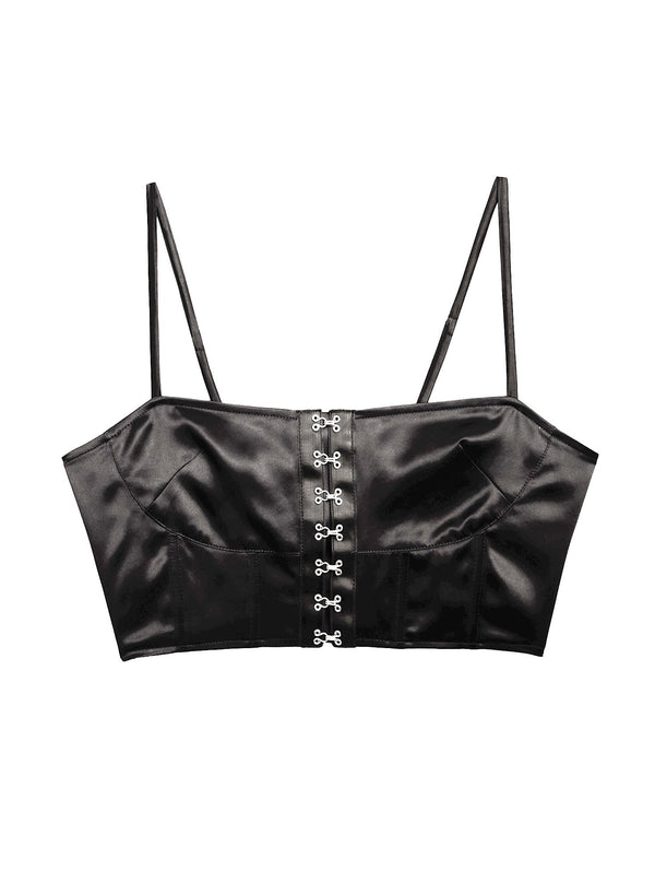 Black - Hook &amp; Eye Bustier Top | Fleur du Mal - DEMO