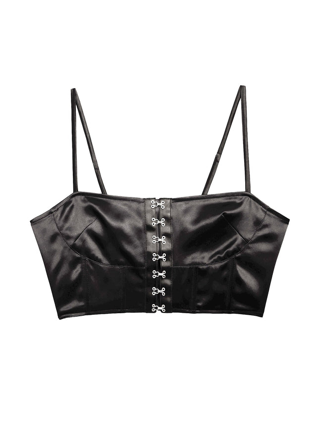Black - Hook &amp; Eye Bustier Top | Fleur du Mal - DEMO
