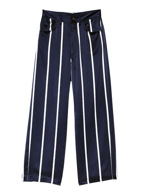 Indigo stripe - Silk Jeans | Fleur du Mal - DEMO