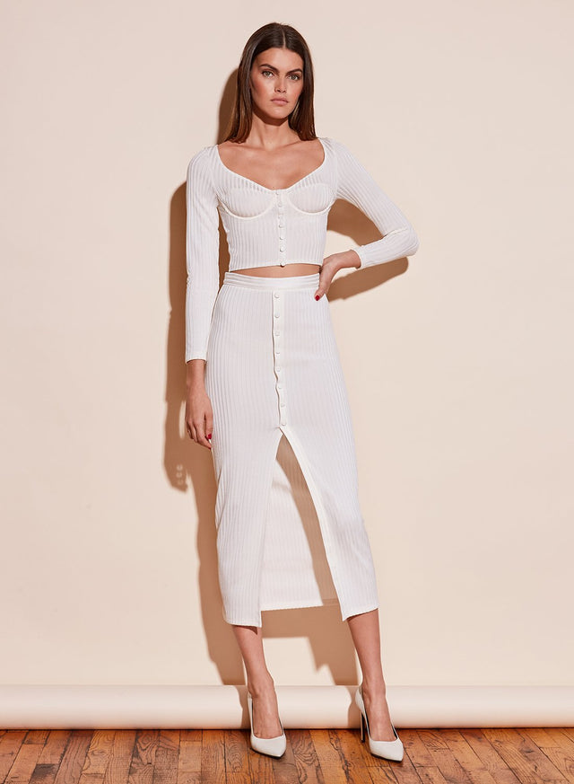 Ivory - Long Sleeve Snap Bra Top | Fleur du Mal - DEMO