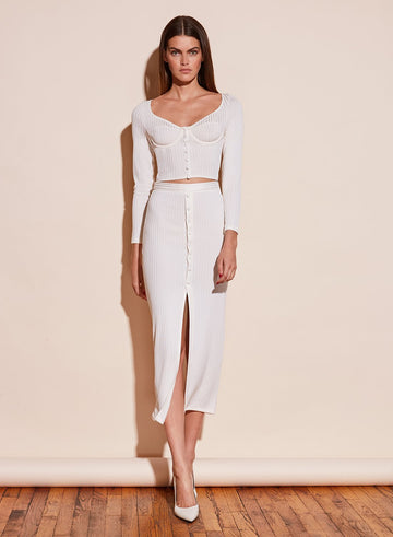 Ivory - Long Sleeve Snap Bra Top | Fleur du Mal - DEMO