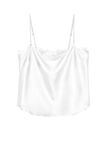 Ivory - Straight Neck Cami with Lace Trim | Fleur du Mal - DEMO