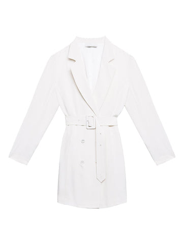 Ivory - Belted Blazer Dress | Fleur du Mal - DEMO