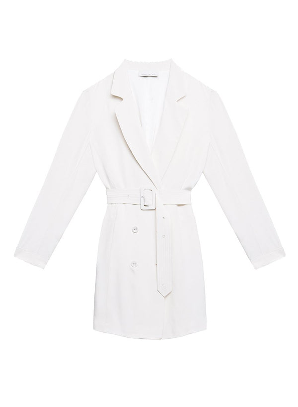 Ivory - Belted Blazer Dress | Fleur du Mal - DEMO
