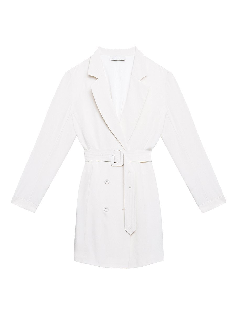Ivory - Belted Blazer Dress | Fleur du Mal - DEMO