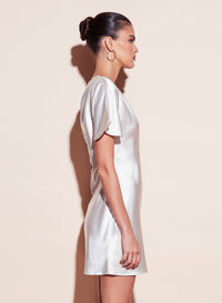 One Shoulder Bias Mini Dress
