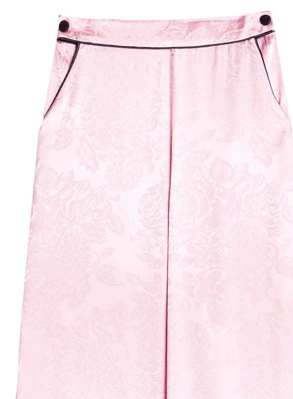 Rose pink - Fleur Jacquard Wide Leg PJ Pant | Fleur du Mal - DEMO
