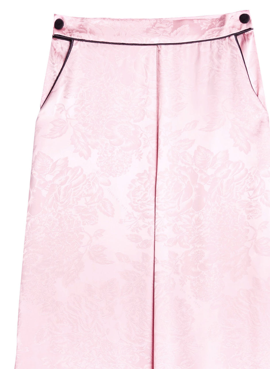 Rose pink - Fleur Jacquard Wide Leg PJ Pant | Fleur du Mal - DEMO